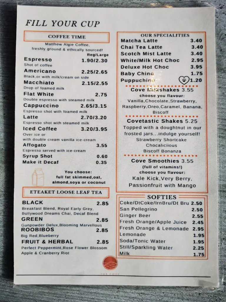 Menü_The Cove_Gourock_Bild_1