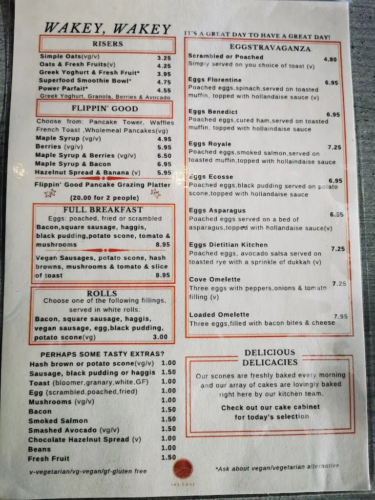 Menü_The Cove_Gourock_Bild_2