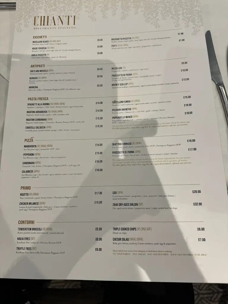Menu_Chianti Restaurant_Grangemouth_immagine_2