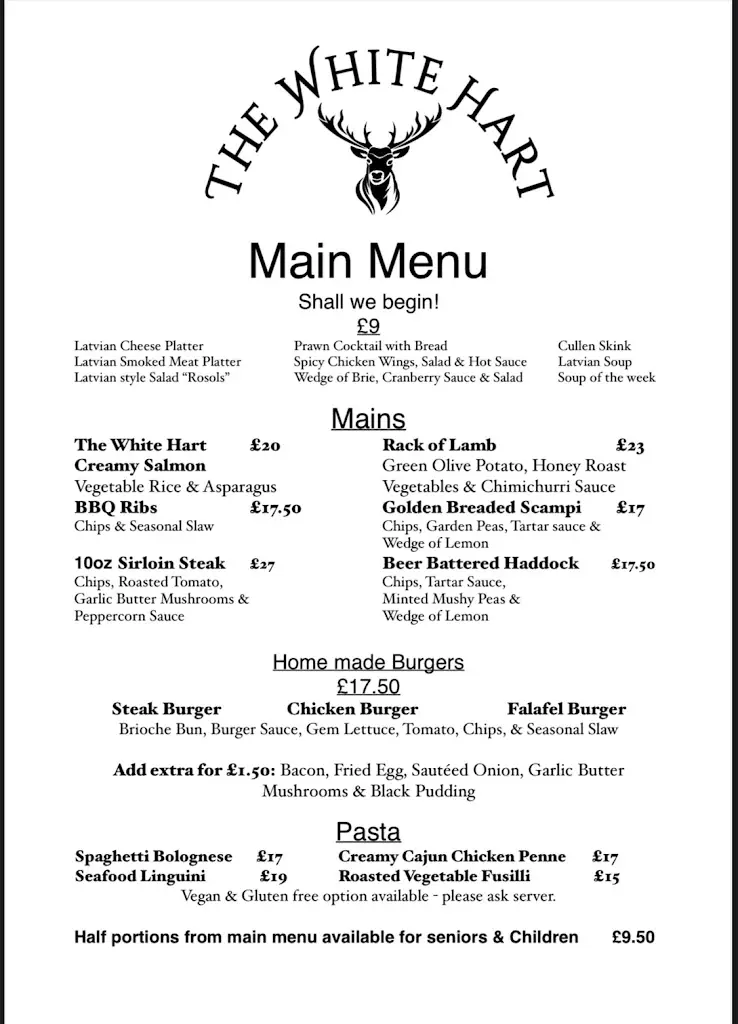 Menu_The White Hart Restaurant & Newmarket Bar_Forres_immagine_3