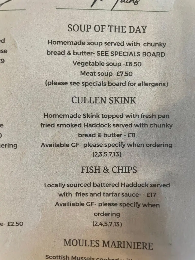 Menu_The Captain's Table_Forres_immagine_3