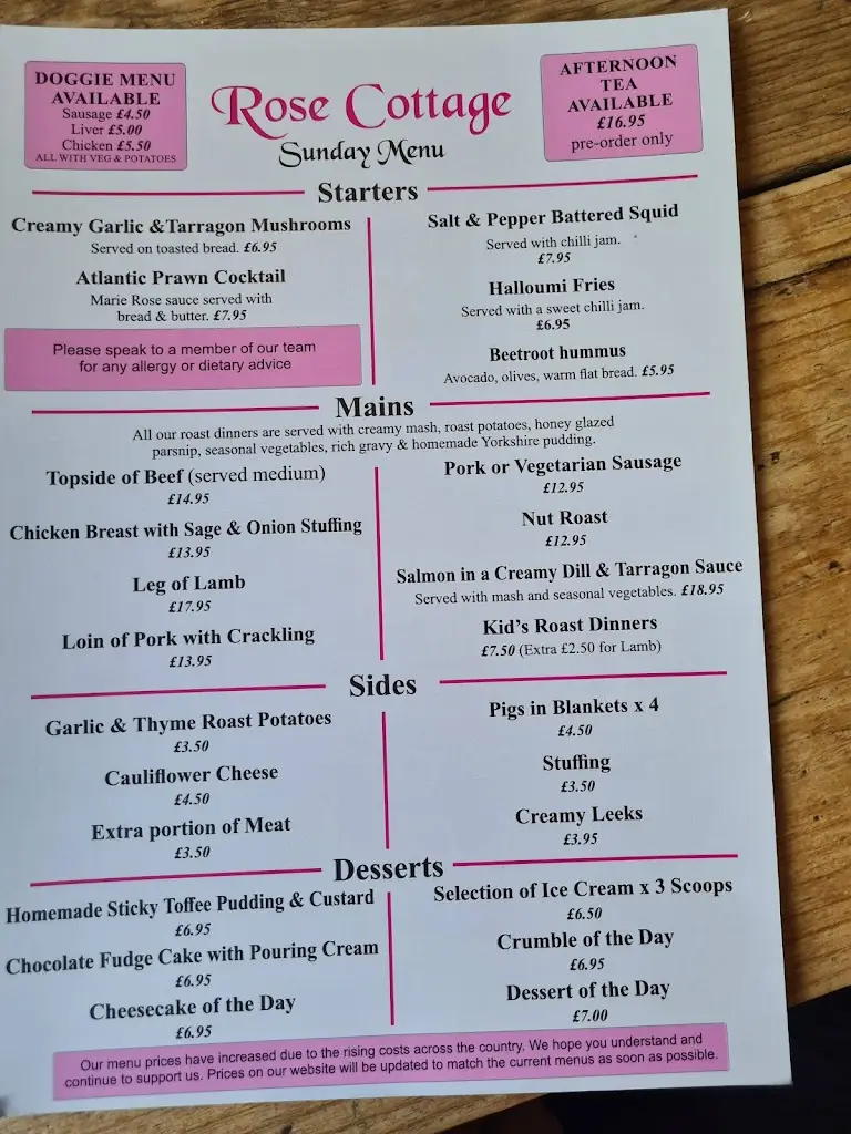 Menu_The Rose Cottage_Bilsthorpe_image_2