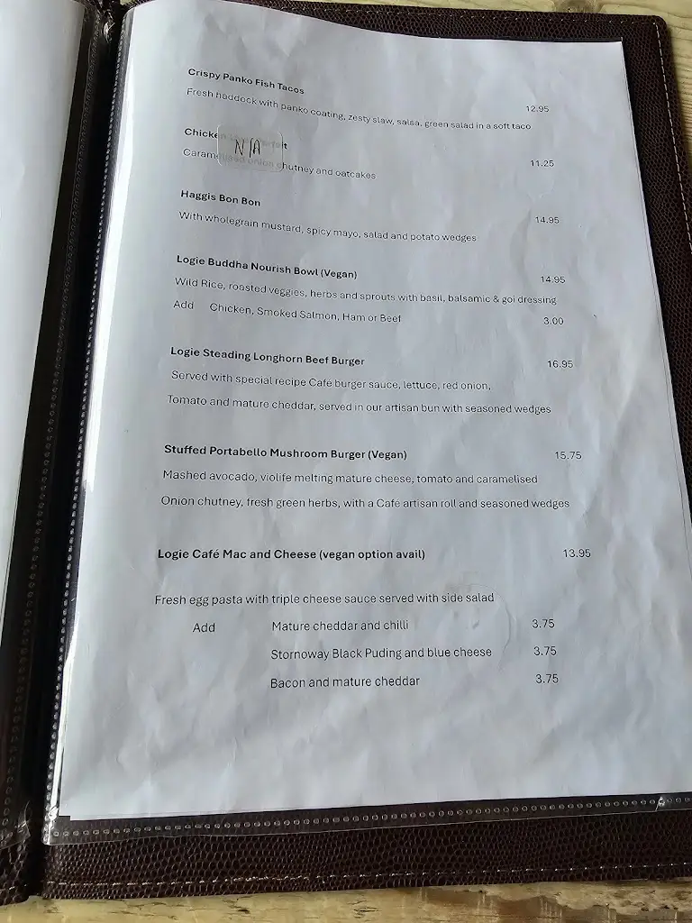 Menu_The Cafe at Logie Steading_Forres_immagine_4