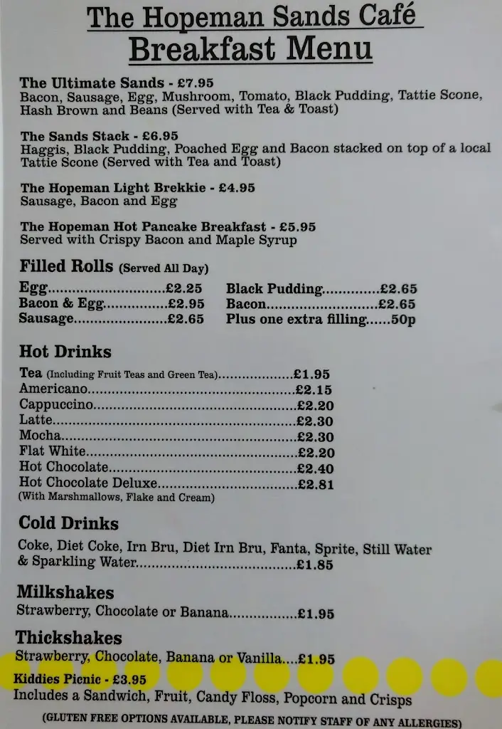 Menu_Hopeman Sands Cafe_Hopeman_image_3