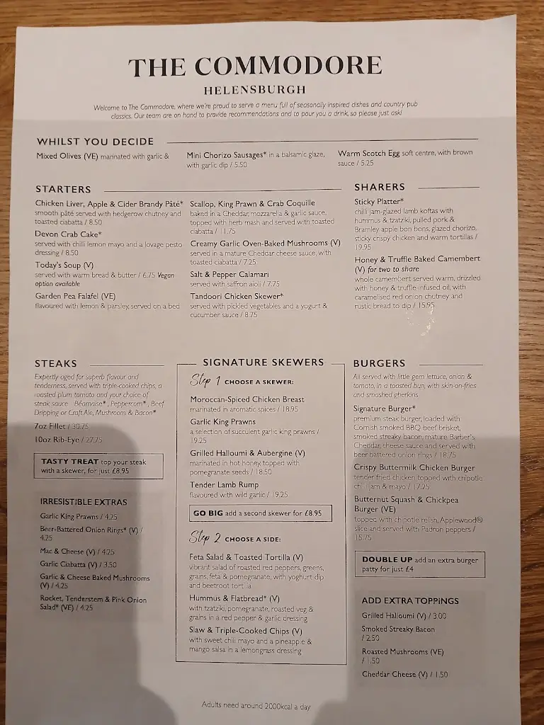 Menu_The Commodore_Helensburgh_image_1