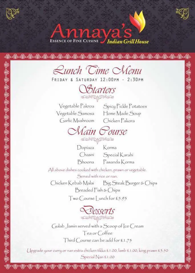 Menu_Annaya's Indian - Helensburgh_Helensburgh_immagine_3