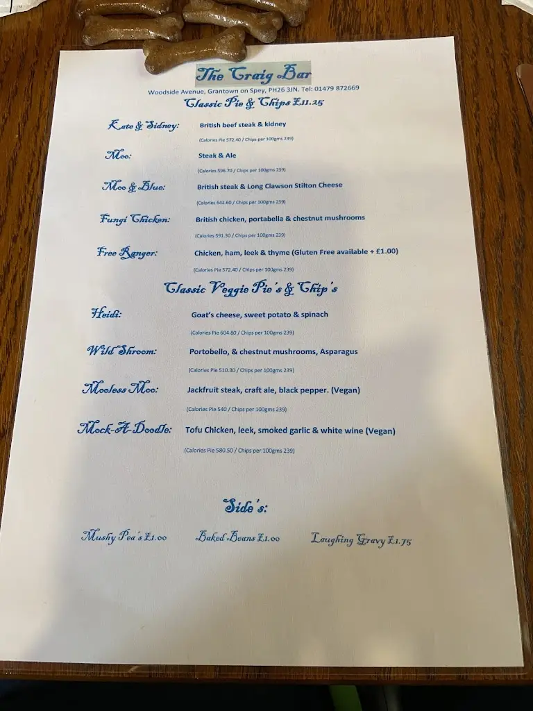 Menu_The Craig Bar_Grantown on Spey_image_3