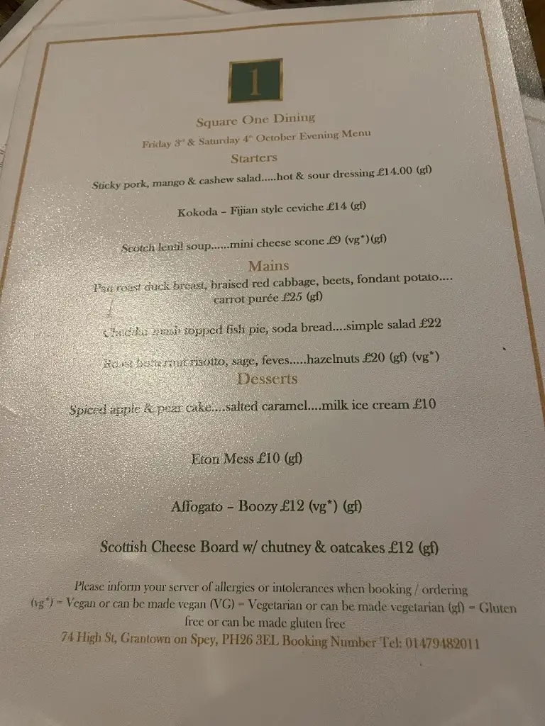 Menu_High Street Merchants - Square One Dining & Full Circle Art Gallery_Grantown on Spey_image_1