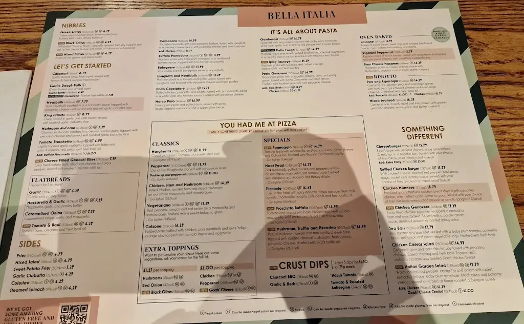 Menu_Bella Italia - Center Parcs Sherwood_Bilsthorpe_image_1