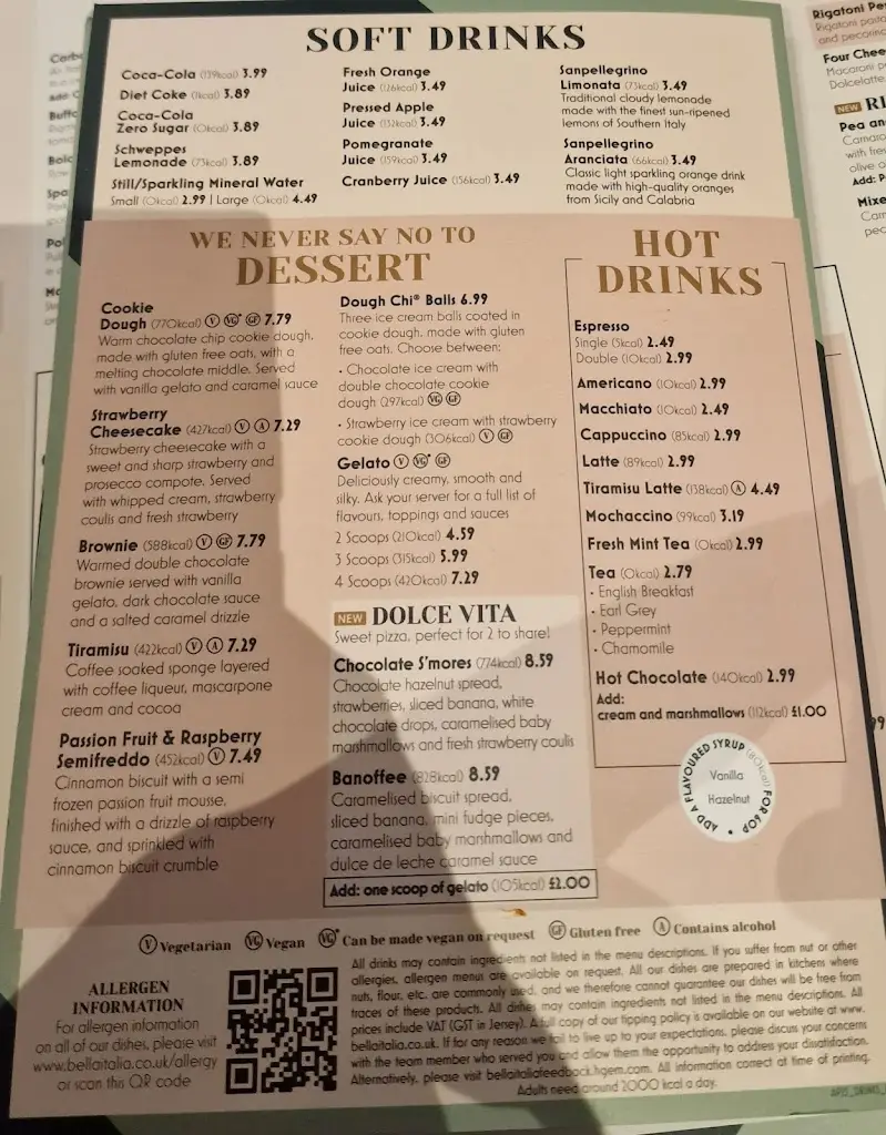 Menu_Bella Italia - Center Parcs Sherwood_Bilsthorpe_image_2