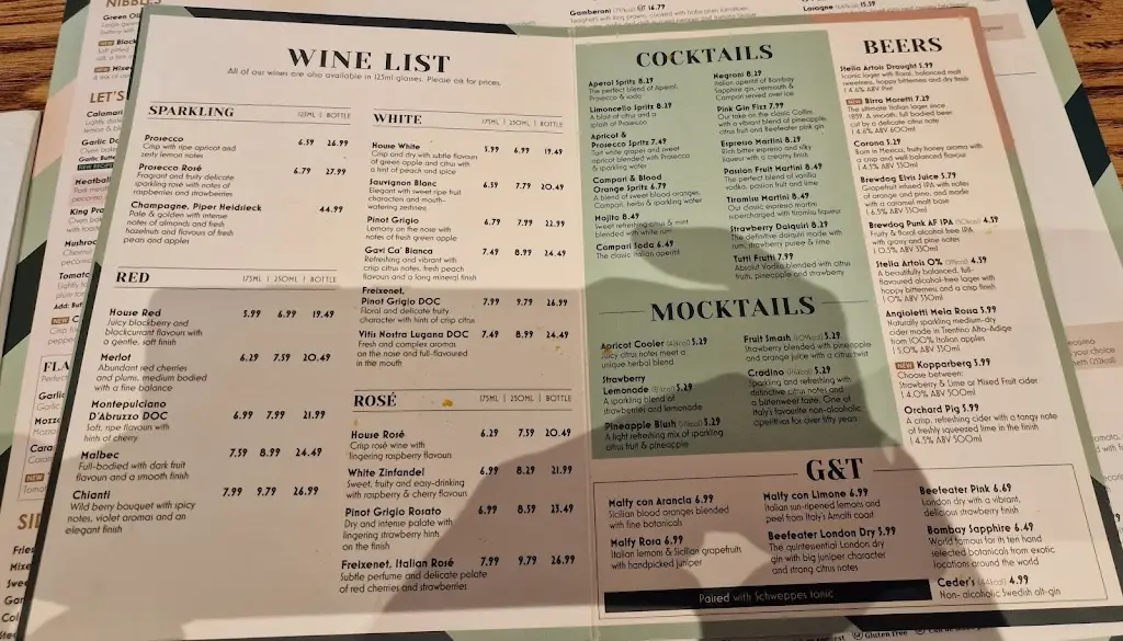 Menu_Bella Italia - Center Parcs Sherwood_Bilsthorpe_image_4