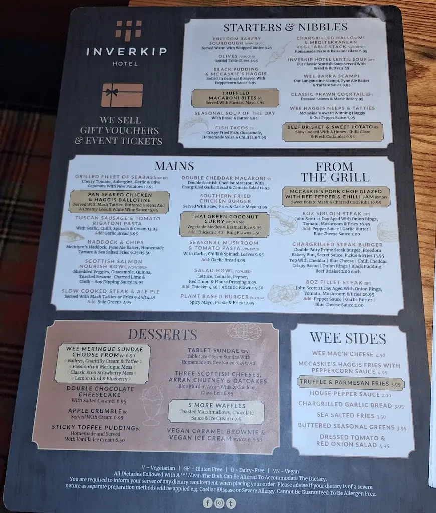 Menu_Inverkip Restaurant, Pub, Bar & Hotel_Inverkip_immagine_2