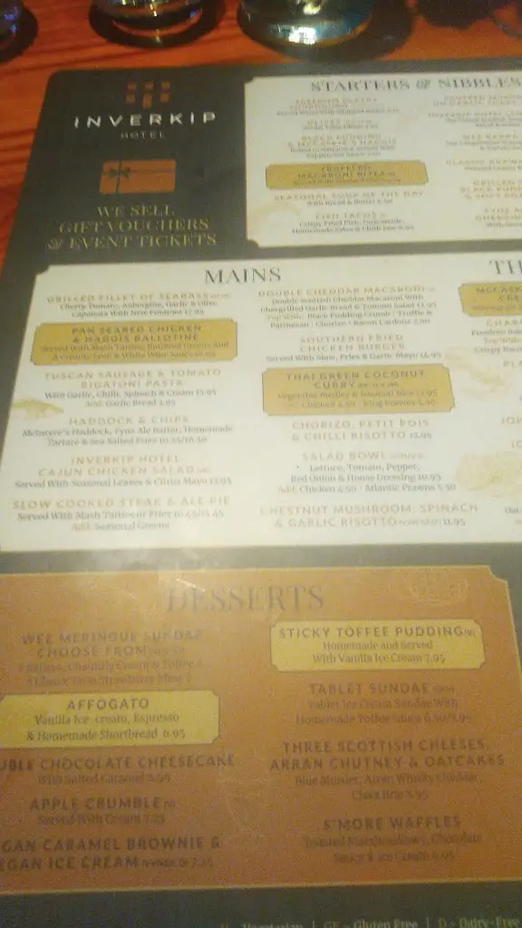 Menu_Inverkip Restaurant, Pub, Bar & Hotel_Inverkip_immagine_4