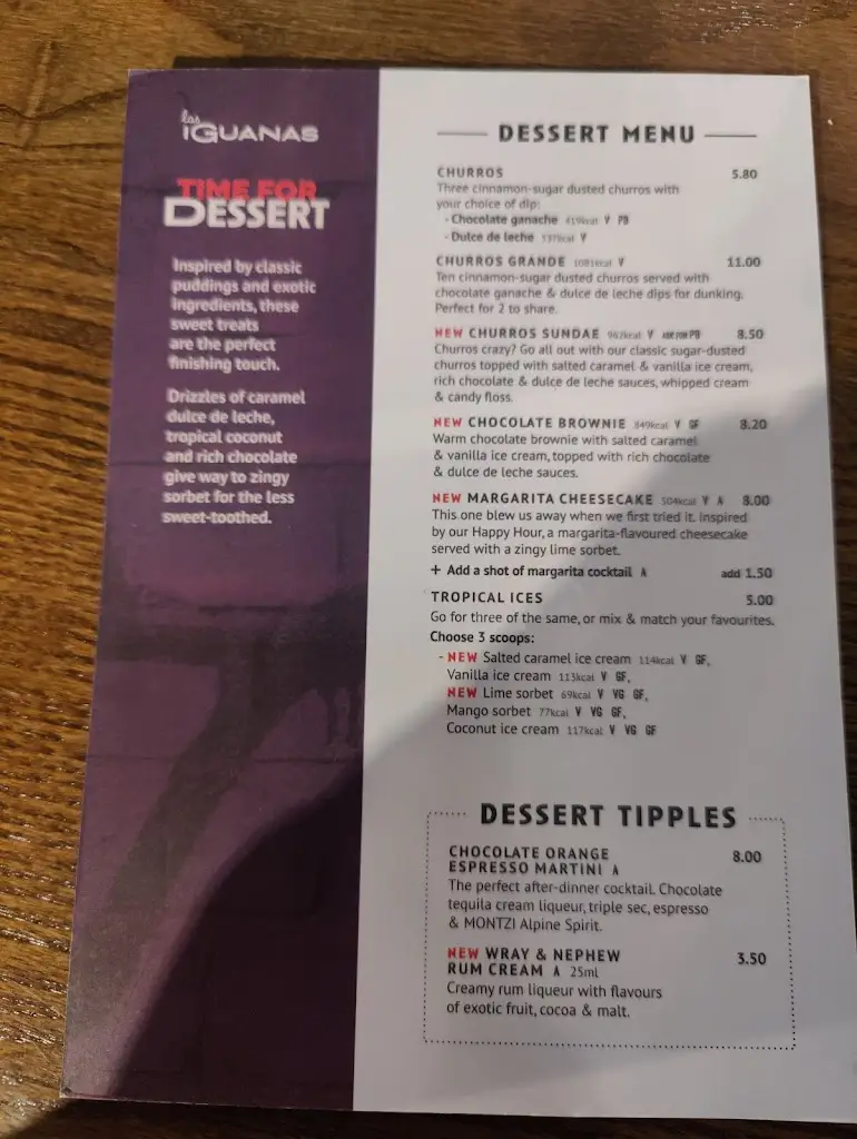 Menu_Las Iguanas - Center Parcs Sherwood_Bilsthorpe_image_1