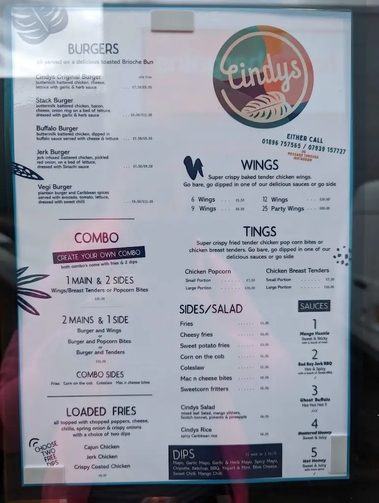 Menu_Cindy's Caribbean Street Food_Galashiels_image_2