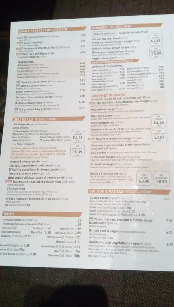 Menu_Hunters Hall - JD Wetherspoon_Galashiels_image_2