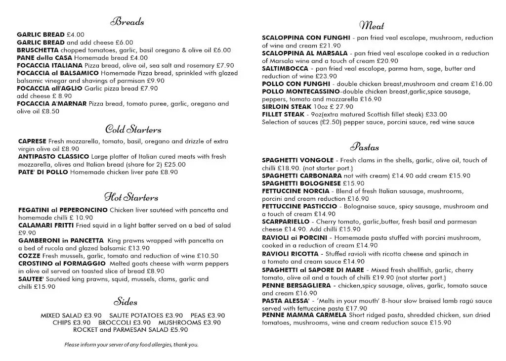 Menu_Monte Cassino Melrose Restaurant_Galashiels_image_1