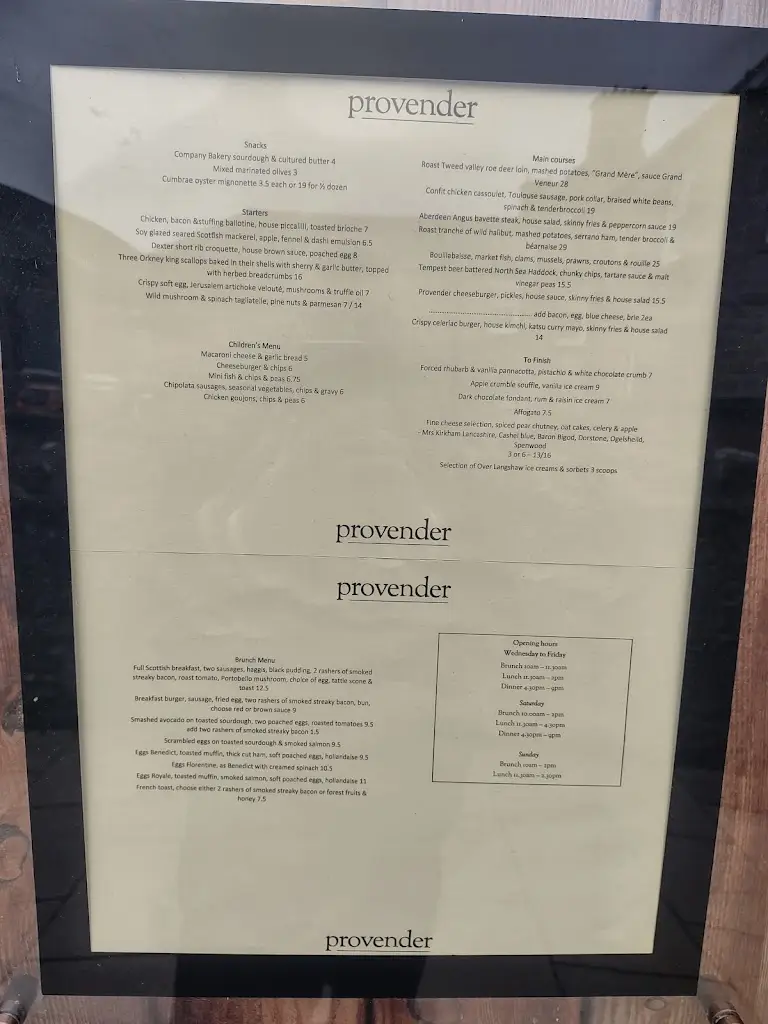 Menu_Provender Restaurant & Bar_Galashiels_image_2