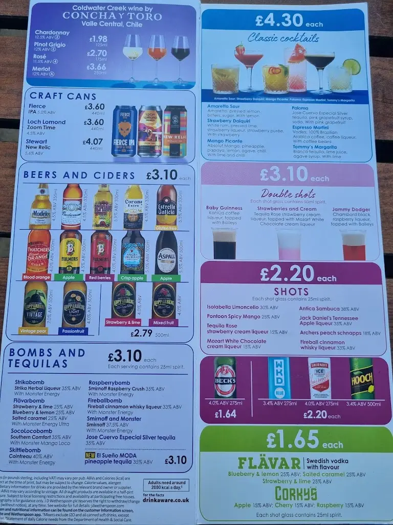 Menu_The Bourtree - JD Wetherspoon_Hawick_image_4