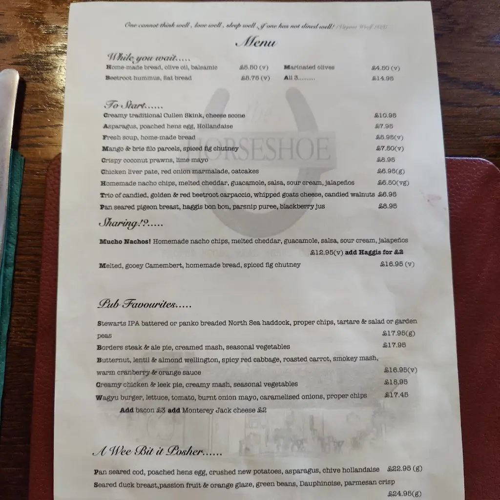 Menu_The Horseshoe Inn_Innerleithen_image_1