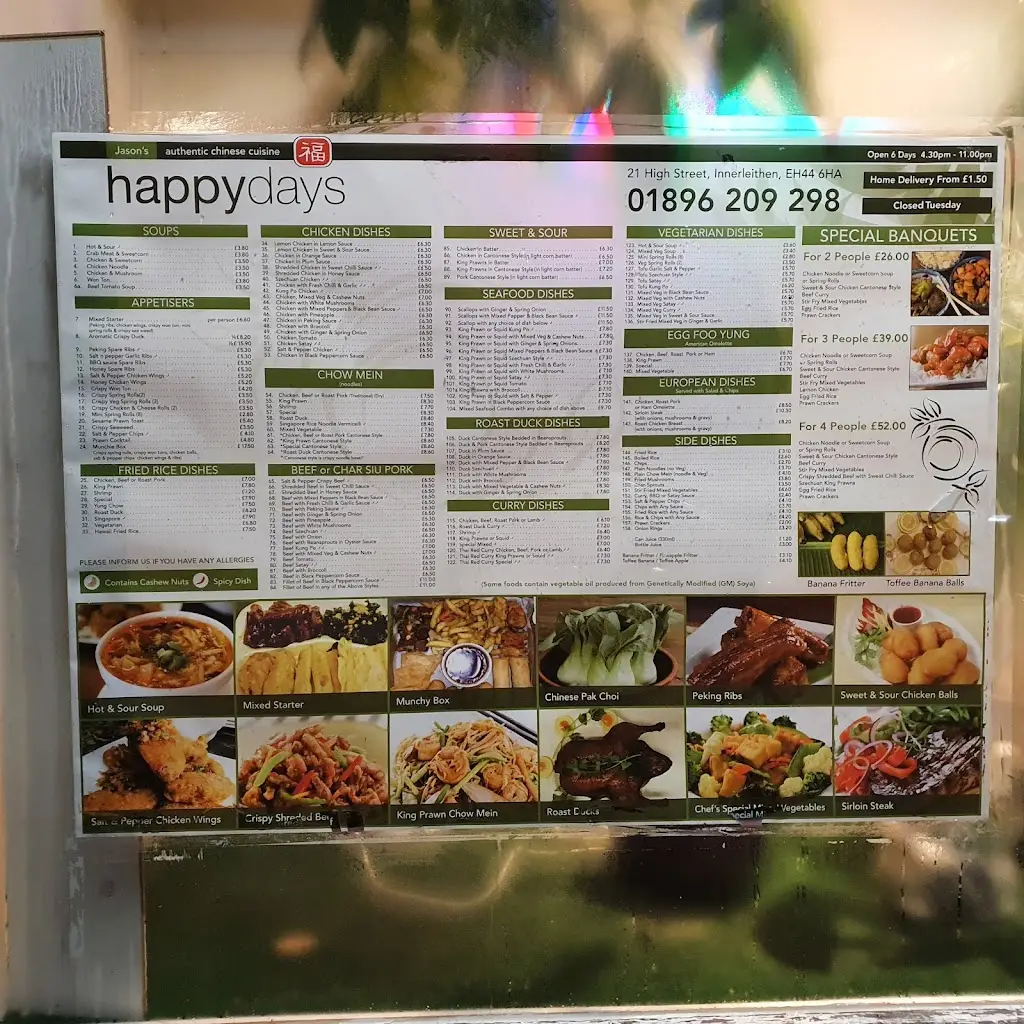 Menu_The Happy Days_Innerleithen_image_3
