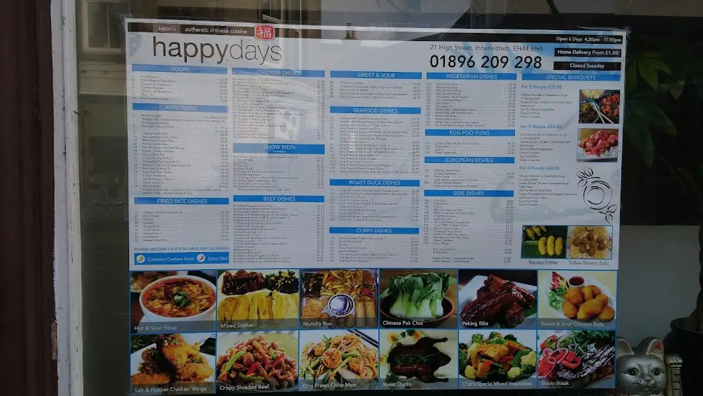 Menu_The Happy Days_Innerleithen_image_4