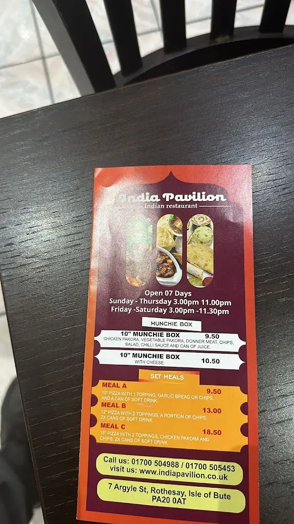 Menu_India Pavilion_Isle of Bute_image_3