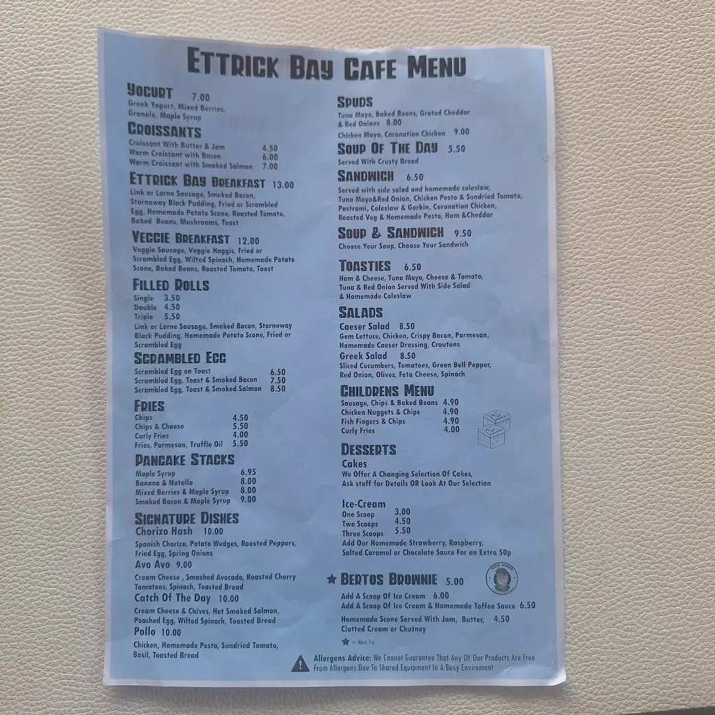 Menu_Ettrick Bay Cafe_Isle of Bute_imagen_1