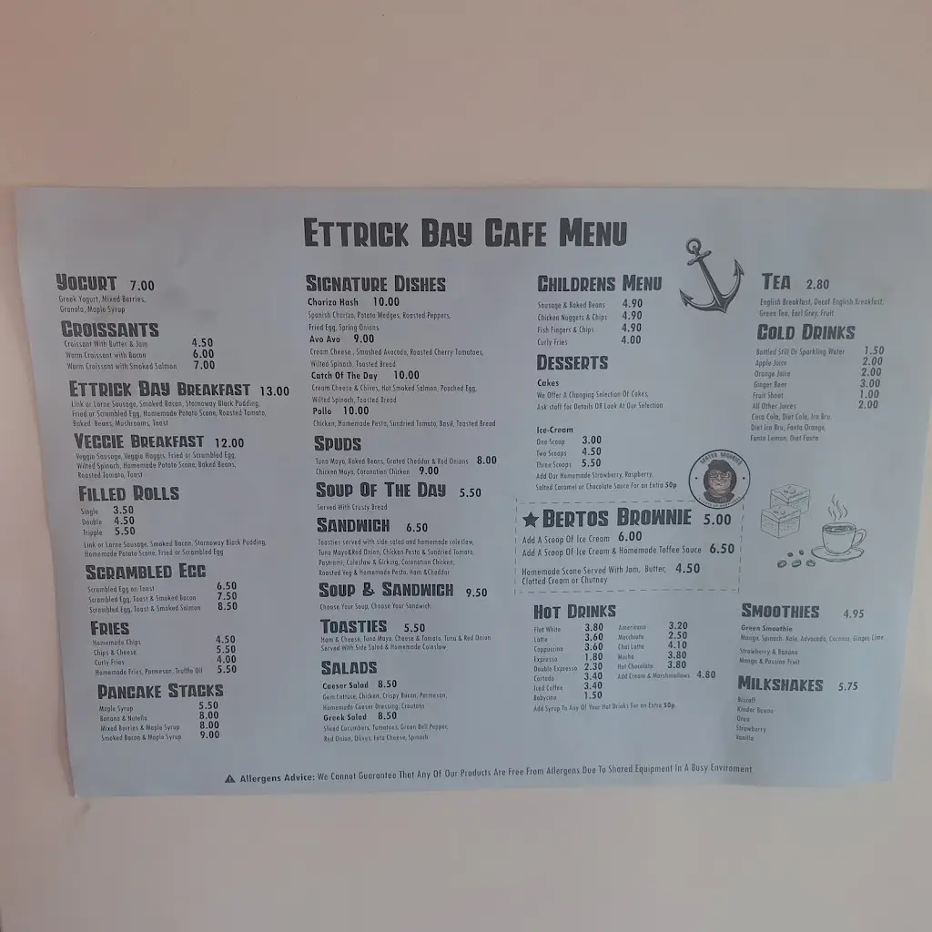 Menu_Ettrick Bay Cafe_Isle of Bute_imagen_2