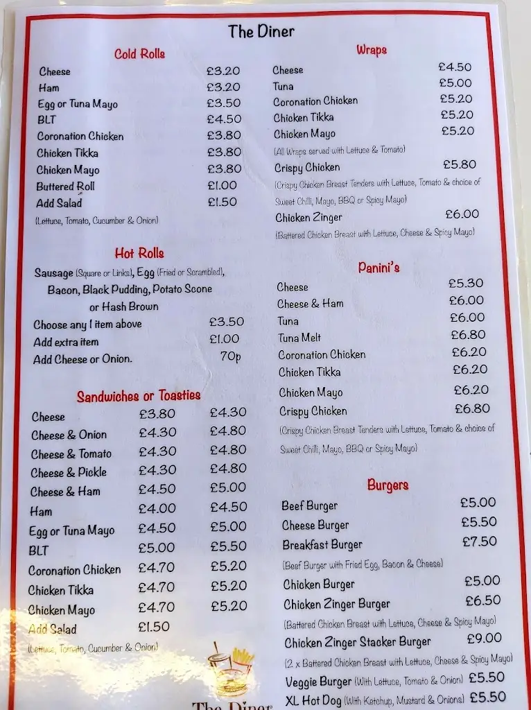 Menu_The Diner_Isle of Bute_image_2