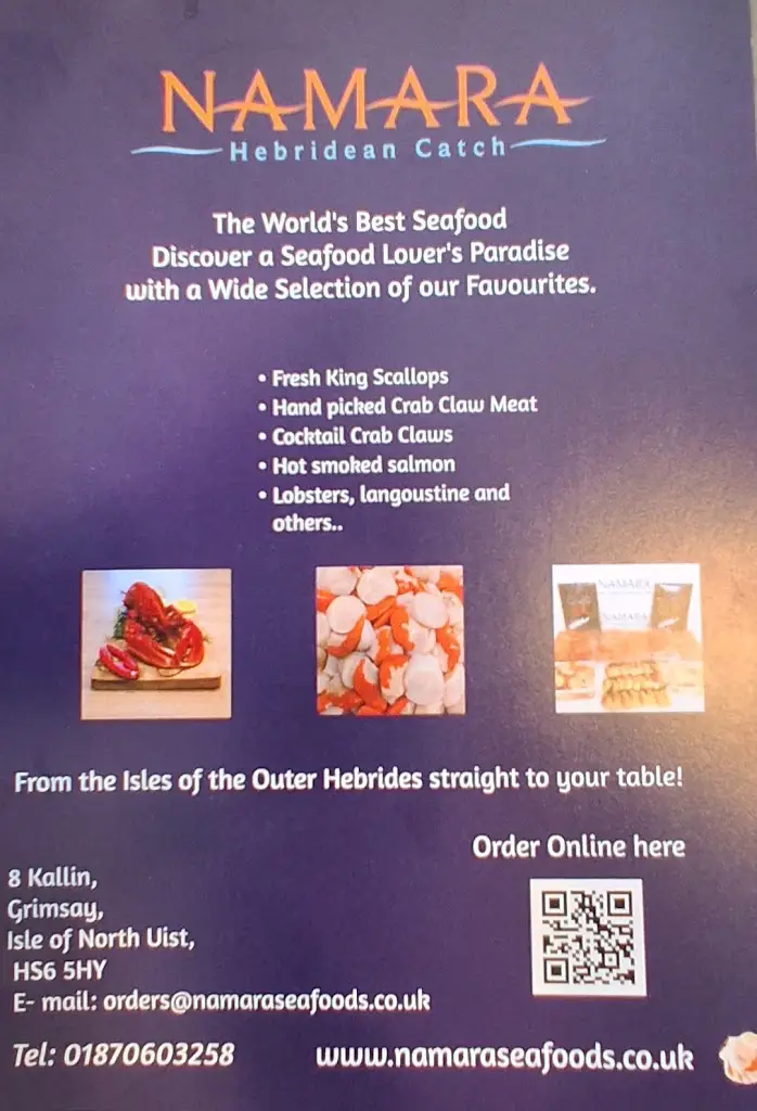 Menu_NAMARA Marine Supplies & Seafood Café_Isle of North Uist_image_1