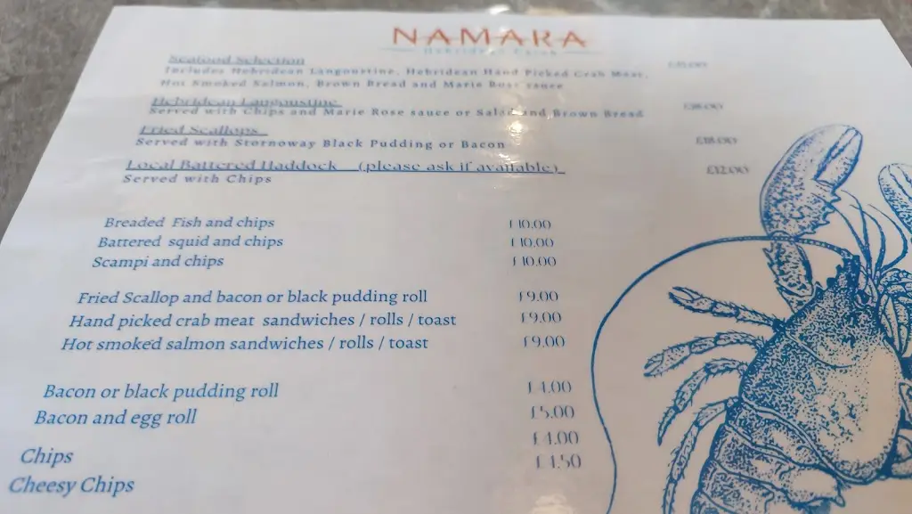 Menu_NAMARA Marine Supplies & Seafood Café_Isle of North Uist_image_2