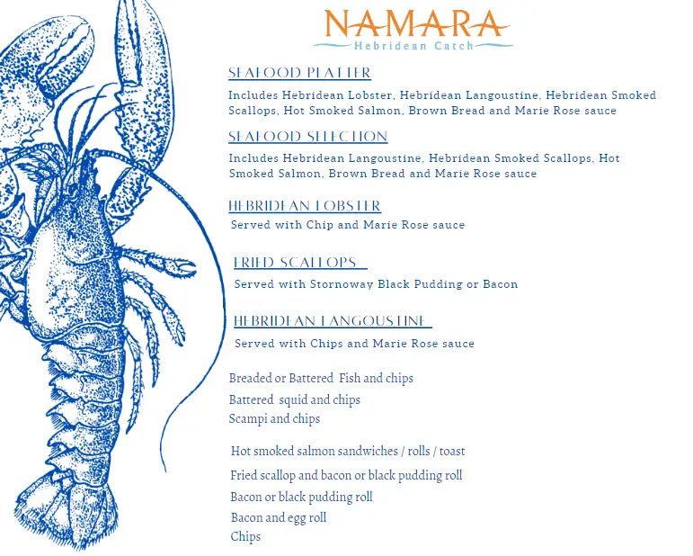 Menu_NAMARA Marine Supplies & Seafood Café_Isle of North Uist_image_3