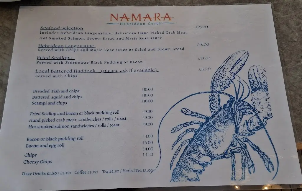 Menu_NAMARA Marine Supplies & Seafood Café_Isle of North Uist_image_4