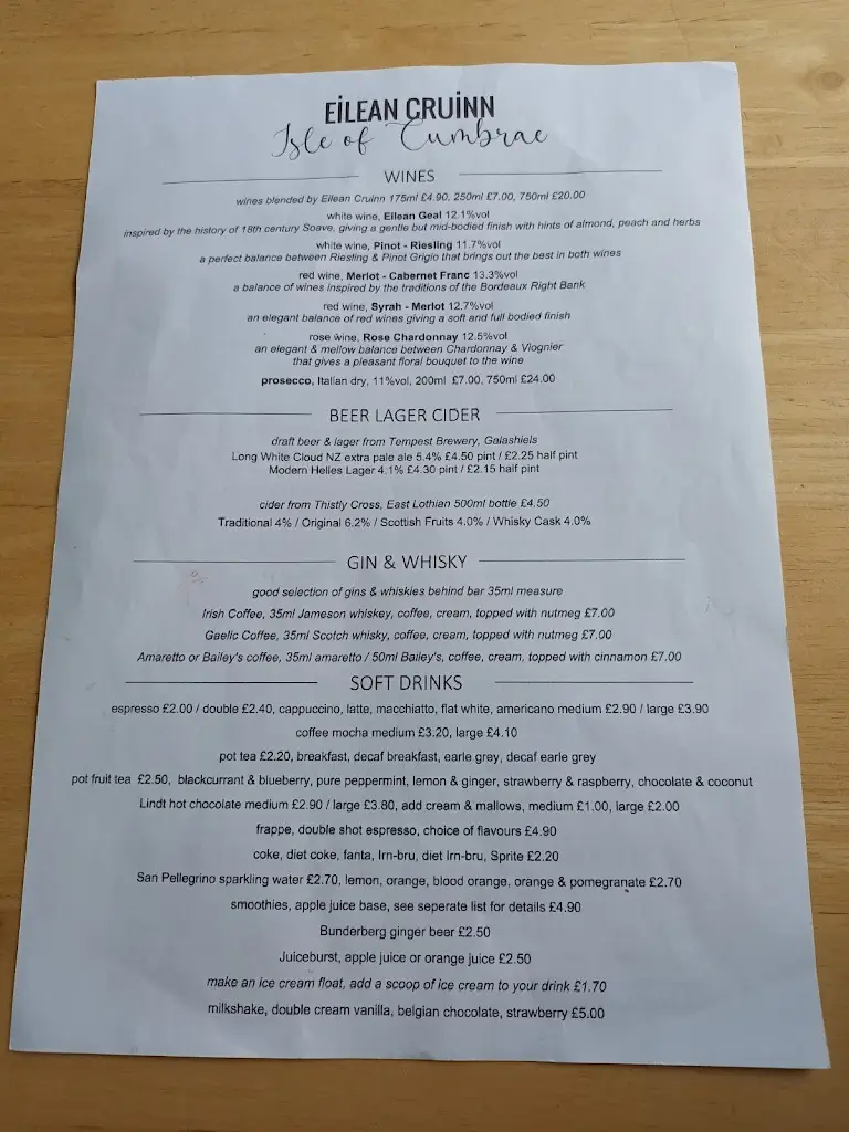 Menu_Round Island Cafe Bar_Isle of Cumbrae_image_2