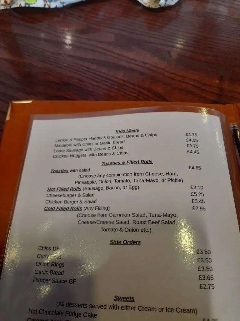 Menu_Frasers Bar_Isle of Cumbrae_image_1