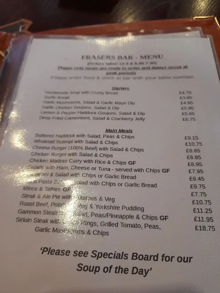 Menu_Frasers Bar_Isle of Cumbrae_image_2