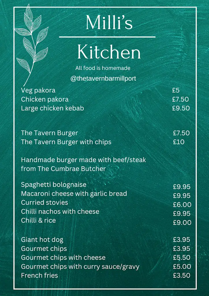 Menu_The Tavern Bar_Isle of Cumbrae_image_1