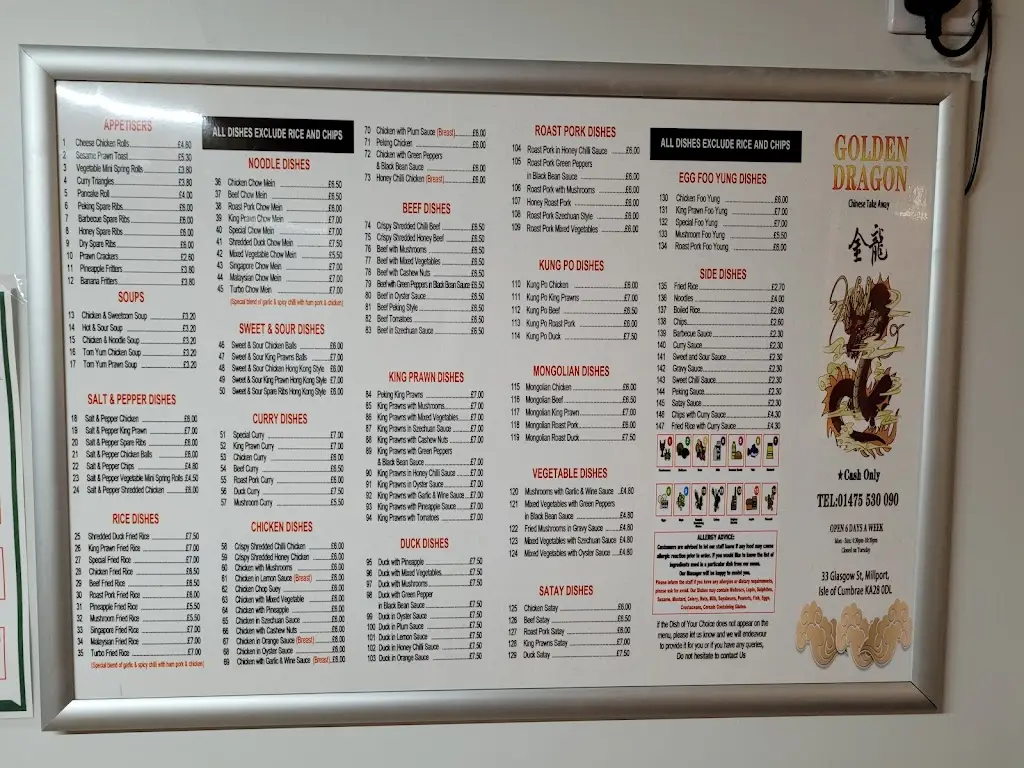 Menu_The Golden Dragon_Isle of Cumbrae_image_1