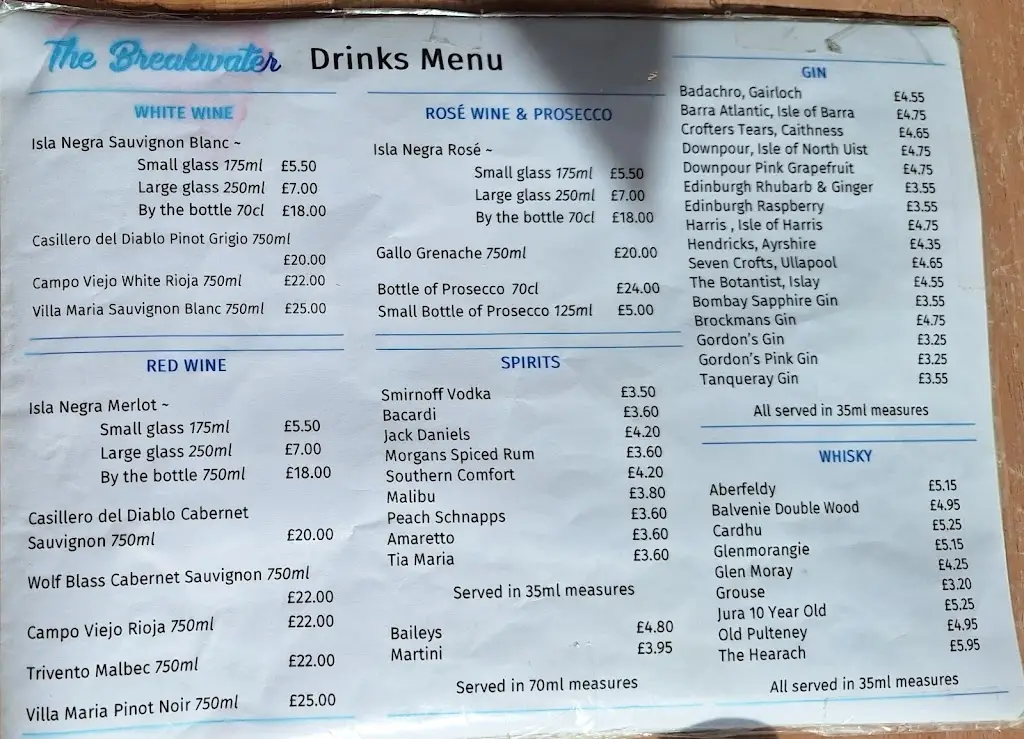 Menu_The Breakwater_Isle of Lewis_image_2