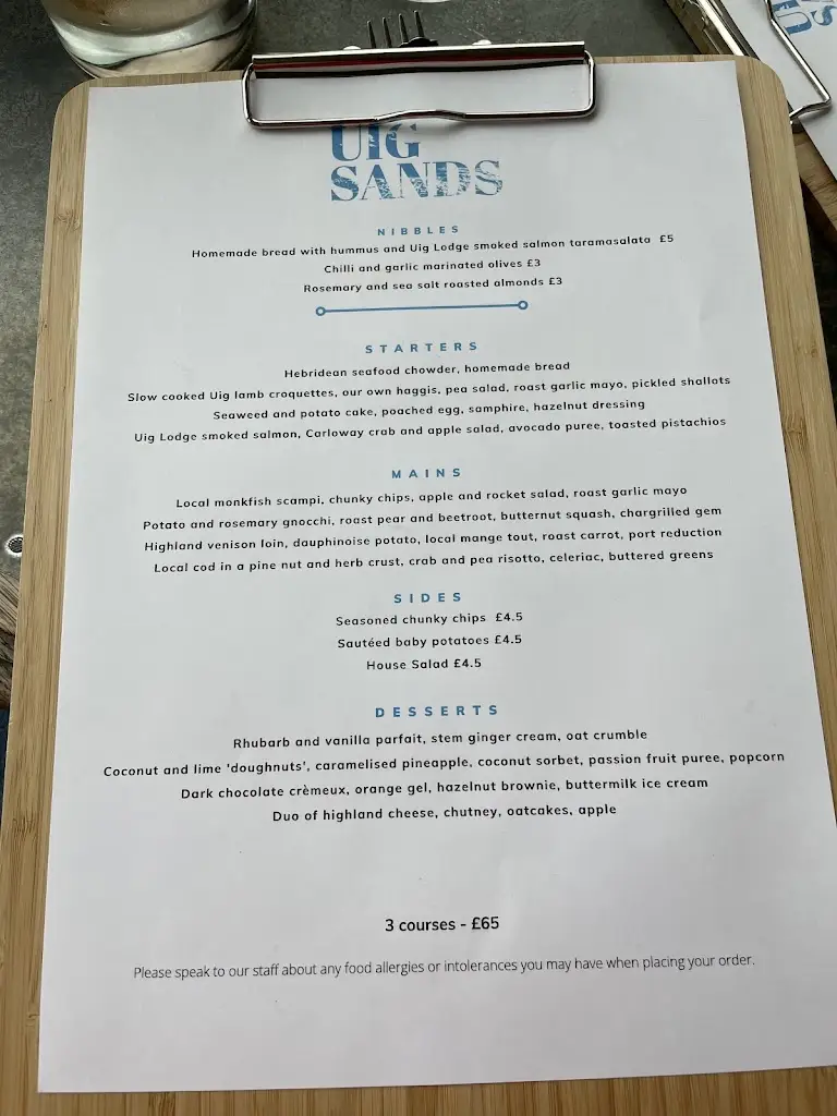 Menu_Uig Sands Restaurant_Isle of Lewis_image_4
