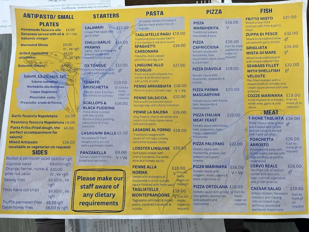 Menu_La Balena - Italian Restaurant_Isle of Lewis_image_1