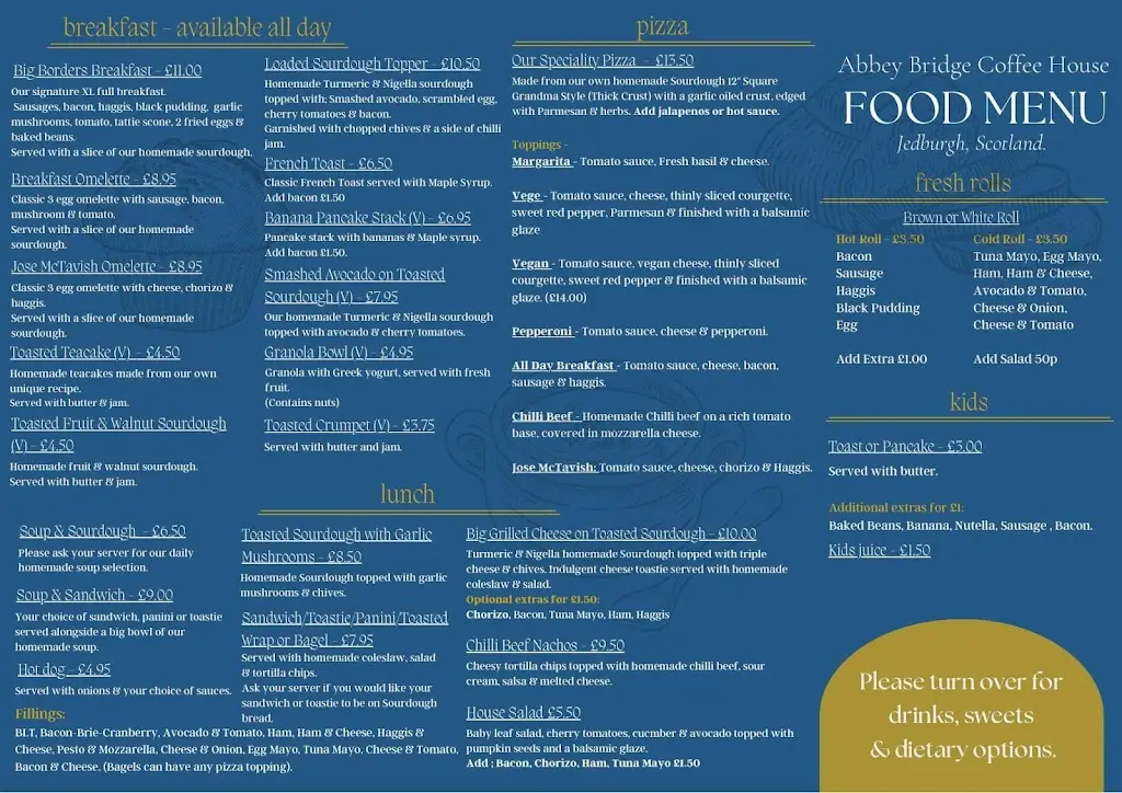 Menu_Abbey Bridge Coffee House & Pizzeria_Jedburgh_image_1