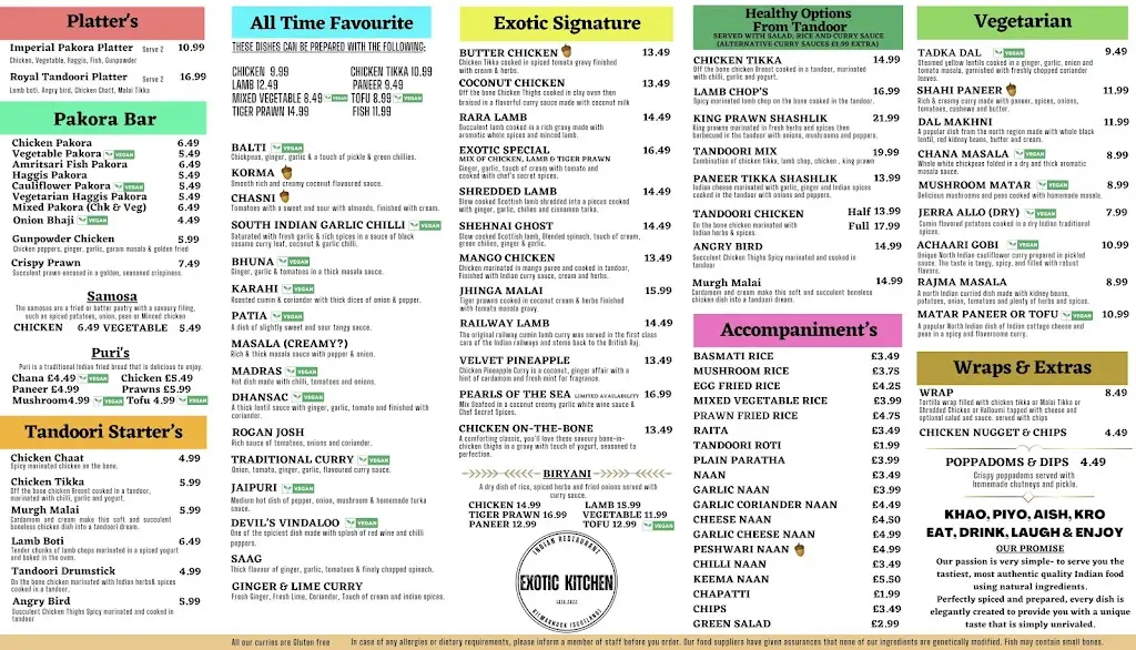 Menu_Exotic Kitchen Kilmarnock_Kilmaurs_image_1