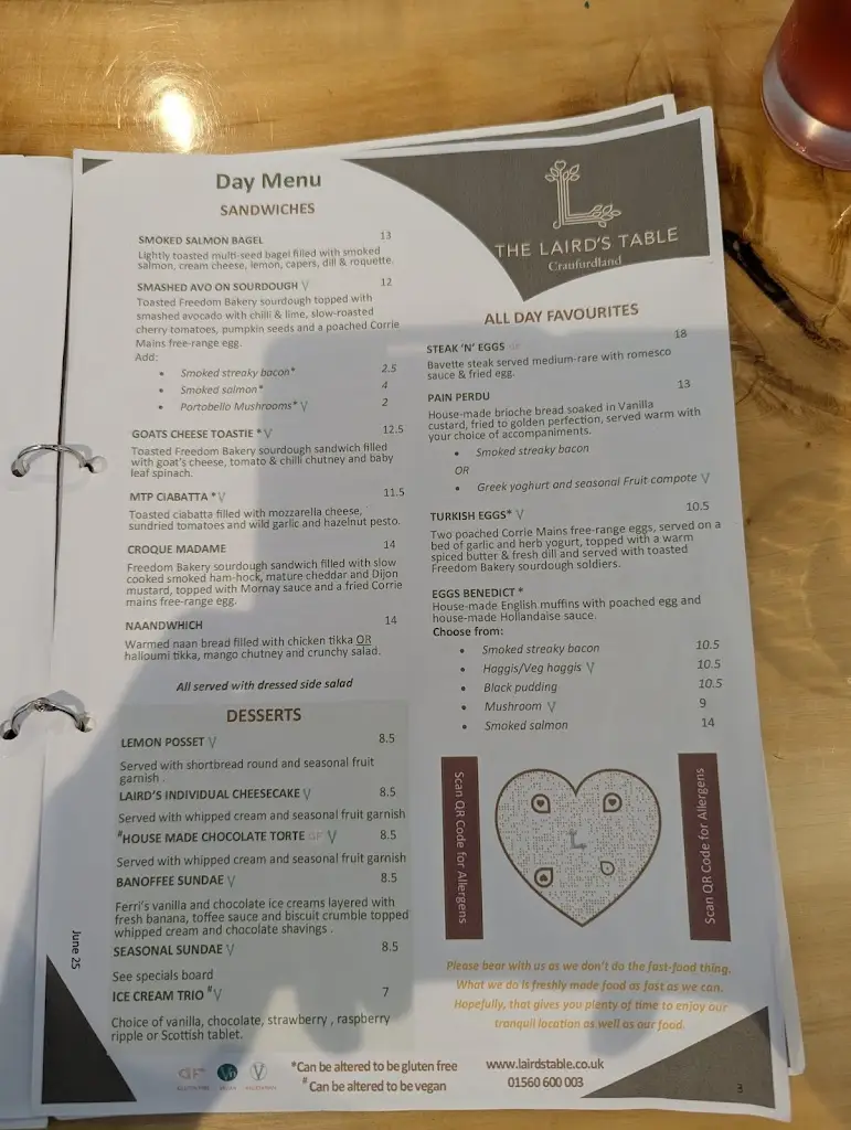 Menu_The Laird's Table Cafe/Restaurant_Kilmaurs_imagen_3