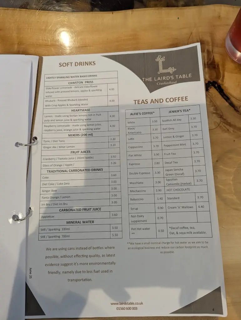 Menu_The Laird's Table Cafe/Restaurant_Kilmaurs_imagen_4