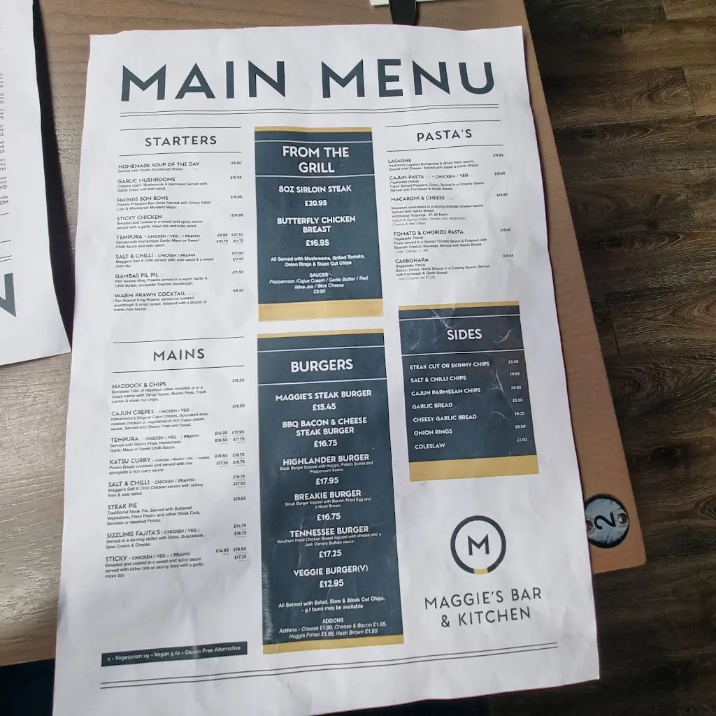 Menu_Maggie's Bar & Kitchen_Kilmarnock_image_1
