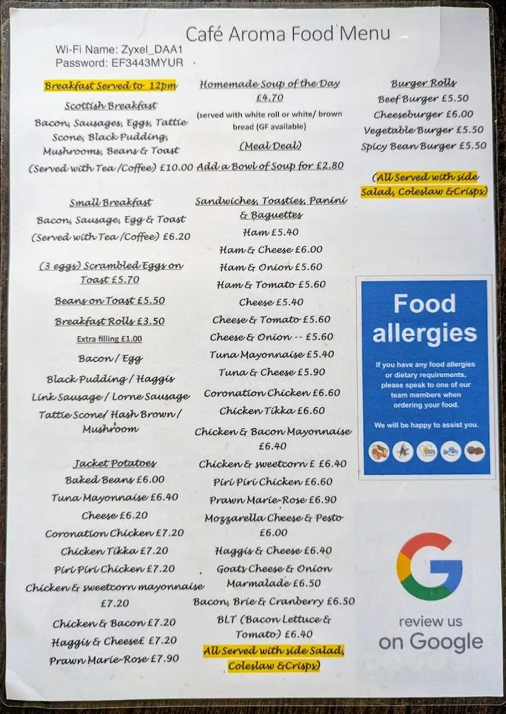 Menu_Cafè Aroma_Kingussie_image_1