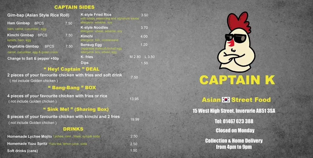 Menu_Captain K Chicken_Inverurie_imagen_4