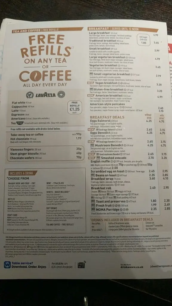 Menu_The Gordon Highlander_Inverurie_image_4